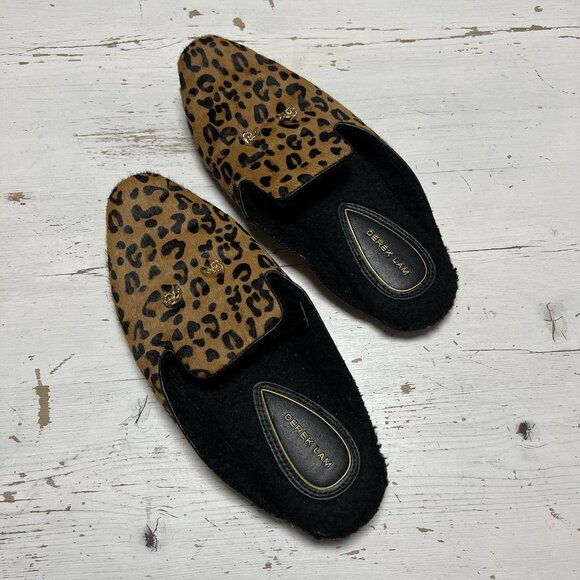 Derek Lam For Target Leather Leopard Loafers Slippers Sz Medium 7/8 - Picture 1 of 5